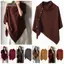 Khăn choàng Pashmina YUUKII, có nút dệt kim dày Poncho ấm áp không đều, Khăn choàng len dày thông thường ấm áp Khăn choàng mùa thu đông