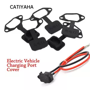 CATIYAHA 5 / 10 Chiếc Cổng Sạc Xe Đen Bụi Cắm Đơn Ổ Cắm Nắp Cổng Sạc Chống Thấm Nước