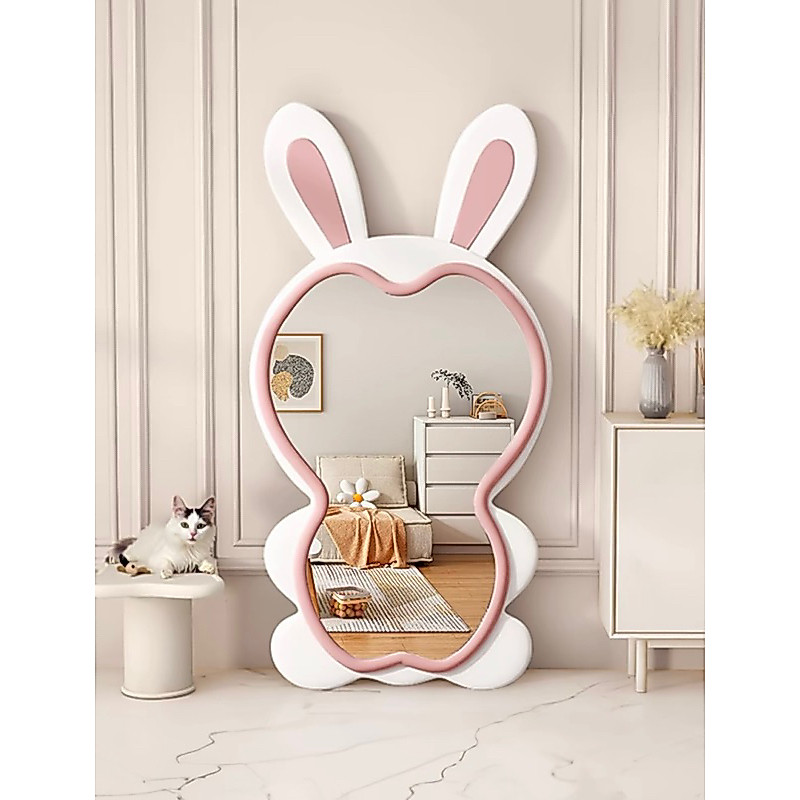 Gương Thỏ Đầu Tròn Bọc Nỉ Kích Thước 160x80cm ( cả tai) decor phòng dễ thương