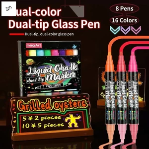 Bút thủy tinh xóa hai đầu - Bút đánh dấu bảng đèn LED cho bảng đen Graffiti