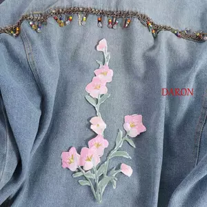 DARON Quần Áo Táo, Hoa Mai Tinh Tế Thêu Hoa Miếng Dán, Phụ Kiện May Mặc Sắt Trên Vintage Thanh Lịch Quần Áo Miếng Dán May