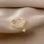 PNPIA- Shinny Kim Cương Giả Màu Vàng Dây Xích Ngôi Sao Mặt Dây Chuyền Mở Nhẫn Phong Cách Hàn Quốc Người Phụ Nữ Trang Sức Thời Trang Tiệc Cưới Nhẫn Hợp Thời Trang Cho Bé Gái