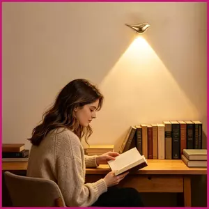Đèn báo chuyển động Hình chim vàng Đèn ngủ có thể sạc lại Đèn tường cho phòng ngủ Hành lang Phòng khách Hiên nhà shopidaevn