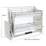 Kệ Đựng Đồ Nhà Bếp Thông Minh Nâng Hạ Inox 304 Rango Điều Chỉnh Cao Thấp Với Hộp Số Chống Kẹt Minh Bảo Hành 3 Năm — ảnh 1