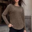 Áo dài tay SUIT hoặc mặc kèm quần legging - Áo sơ mi cổ tròn viền cong dáng rộng Quần áo mùa thu đông