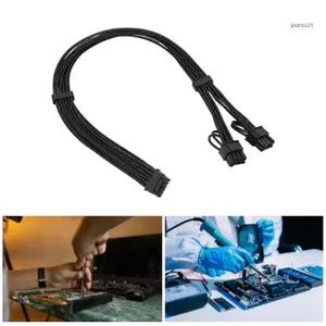 Cáp cấp nguồn GPU bện SUIT với đầu dẫn 16Pin đến đôi 6 + 2Pin cho máy tính để bàn