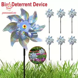 PWSEND Phản Quang Pinwheel, Chống Chim Orchard Bảo Vệ Chim Repeller Pinwheels, Cối Xay Gió Lái Xe Bền Đẹp Chống Thời Tiết Sparkly Scarecrow Pinwheel Cho Bãi Cỏ