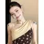 Màu sắc tương phản dáng rộng Cảm giác nghiêng vai màu sắc phù hợp với hàng đầu nhỏ dành cho nữ Slim-fit Slimer Look Niche High-En