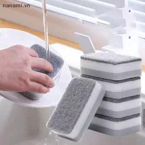 1 / 5 / 10 Miếng Bọt Biển Rửa Chén Nhà Bếp Magic Miếng Bọt Biển Làm Sạch Hai Mặt Bọt Biển Cho Món Ăn Phụ Kiện Nhà Bếp [VN]