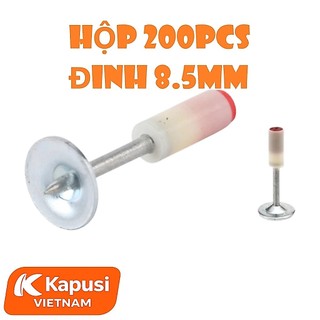 Hộp 200 Đinh Bắn Ty Thẳng Kapusi 8.5mm 2 cỡ dài 4.2cm hoặc 3.2cm – Bắn Xuyên Thép, Bê Tông, Tường Gạch