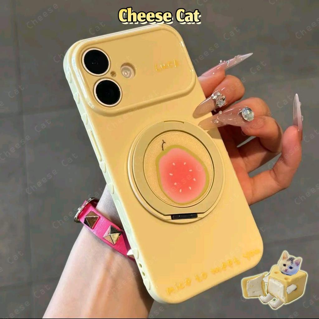 Ổi Dâu Măng Cụt Chanh Trái Cây Mùa Hè Ốp Lưng Điện Thoại iPhone 11 12 13 14 15 Plus 16 17 Pro Max 17 Air Case Có Chân Đế