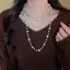 PNPIA- Hoa Hồng Ngọc Trai Hạt Nelace Bộ Pháp Niche Nữ Thanh Lịch Trang Sức Ánh Sáng Sang Trọng Đính Hạt Choker Cho Trường Prom