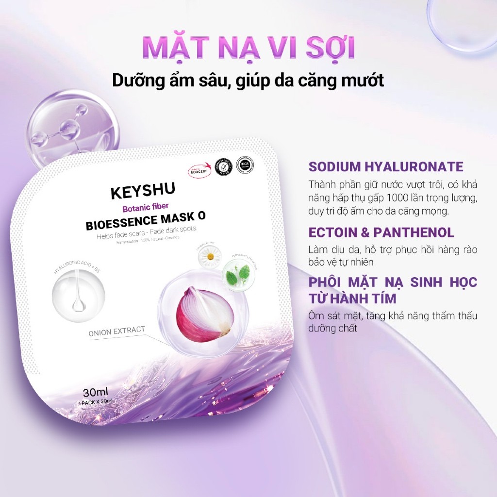 Hộp Mặt Nạ KEYSHU 10 Miếng 30ML Dưỡng Ẩm, Làm Mềm Da, Hỗ Trợ Ngăn Ngừa Lão Hóa