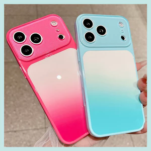 Cho iPhone 17 Pro Max 16 15P 14 Thời Trang Mùa Hè Màu Chết Unisex Mặt Sau Kính TPU Mềm Bảo Vệ Chống Sốc Vỏ Điện Thoại Chống Trầy Xước Vỏ Chống Bụi Bẩn 8 Màu