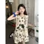 Váy Vest hoa cổ điển thiết kế nhỏ mùa hè Váy không tay dáng rộng cao