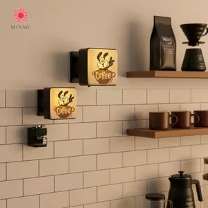 MJnmc Mini Lightbox Tủ Lạnh Nam Châm Cà Phê Sáng Tạo Du Lịch Lưu Niệm Từ Tính Dạ Quang Hộp Đèn Trang Trí Nhà Cửa Quà Tặng Mới