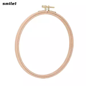 Vòng thêu gỗ SMILE, Vòng đeo chéo bằng đồng thau mạ vàng, Vòng đeo chéo bằng gỗ sồi có thể điều chỉnh độ kín cao cấp để may DIY