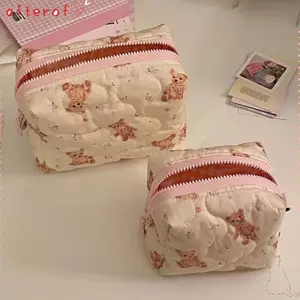 Túi Trang Điểm AFTEROF, Túi Đựng Son Môi Trang Sức Du Lịch Túi Đựng Mỹ Phẩm, Túi Vệ Sinh Dung Tích Lớn Gấu Hoạt Hình Di Động