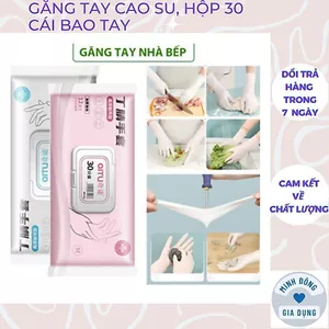 Găng tay cao su, Hộp 30 cái Bao tay nấu ăn vệ sinh rửa chén dọn dẹp nhà cửa siêu bền không mùi dùng an