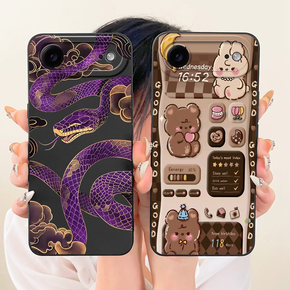 Mèo Đáng Yêu Hoạt Hình Họa Tiết Động Vật Dành Cho iPhone 17 Air 17 Slim iPhone Air Phone Case Camera Bảo Vệ Mềm Vỏ Silicon Lỏng