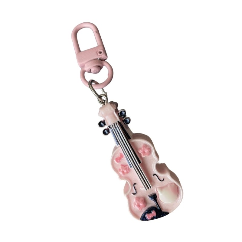 Giữ Móc khóa đàn Violin mèo quyến rũ Trang sức thời trang di động cho học sinh