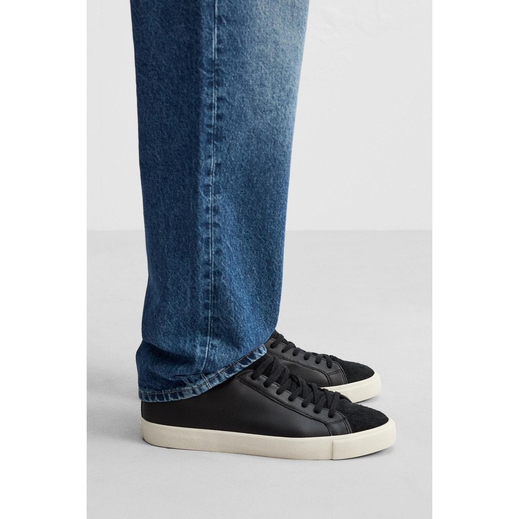 Giày sneaker Zara ORIGINS Leather Black chính hãng - Da thật - Đen