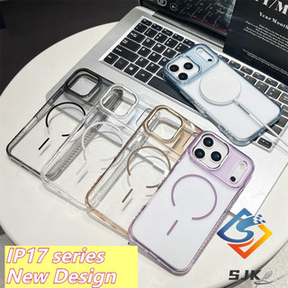 Ốp điện thoại trong suốt từ tính pha lê trong suốt sang trọng 17 Series cho IPhone 15 16 17 Pro Max 17Air Vỏ cứng chống sốc