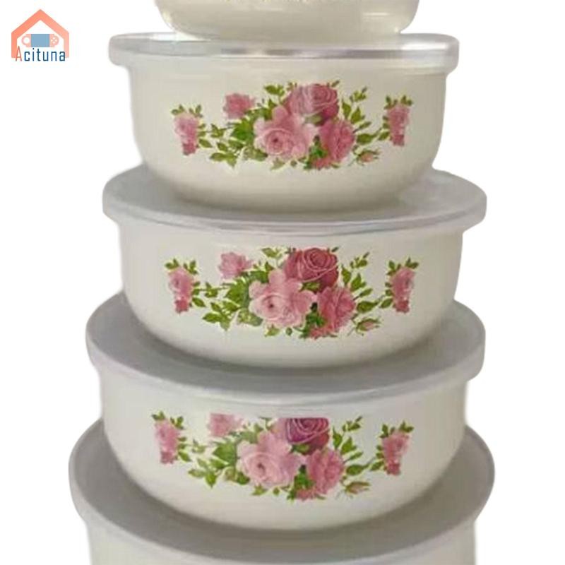 Acutuna Bộ Bát Trộn 5 Món Bát Chuẩn Bị Thực Phẩm Bát Cơm Bát Phục Vụ Thực Phẩm Bát Men Bọc Bát Canh Cho Thực Phẩm