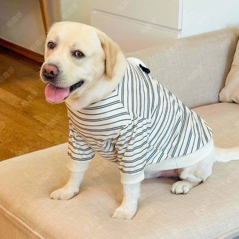 【Ready Stock】 Medium Large Dog Autumn and Winter Striped Clothes Cute Three-Dimensional Puppy round Neck Sweater Labrador Samo Golden Retriever/Border Collie wL9W