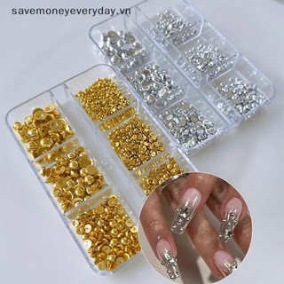 [savemoneyeveryday] 6 Lưới Vàng 3d Bạc Nửa Tròn Quyến Rũ Móng Tay Nghệ Thuật Đinh Tán Kim Loại Trang Trí Móng Tay Nghệ Thuật Cho Móng Tay [vn]