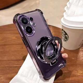 Ốp lưng VIVO V60 5G Ốp lưng di động TPU cho VIVO V60 V 60 V2511 Ốp lưng silicon mềm mạ chống sốc Vỏ bảo vệ có giá đỡ từ tính