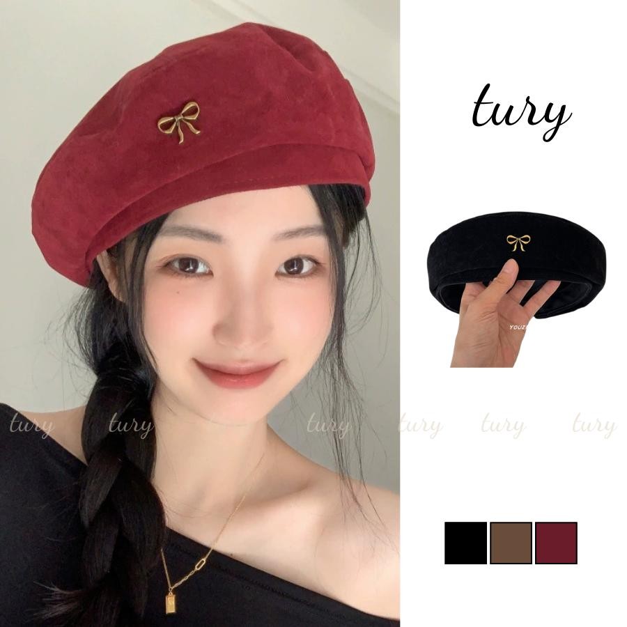 Mũ Beret Nữ - Tury - Mũ nồi họa sĩ phối nơ dễ thương - MN035
