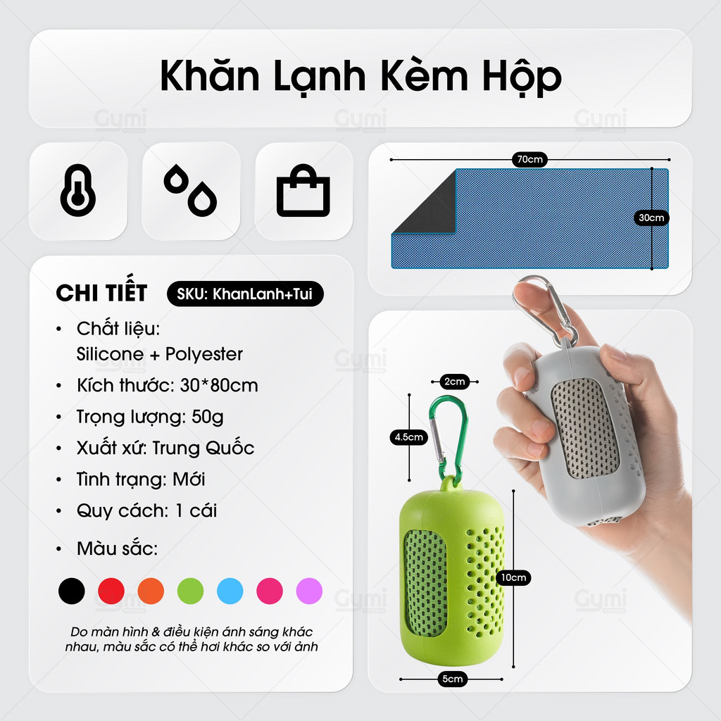 Khăn Lạnh Thể Thao Kèm Hộp - Làm Mát Tức Thì, Khô Nhanh, Tiện Lợi Mang Theo - KhanLanh02