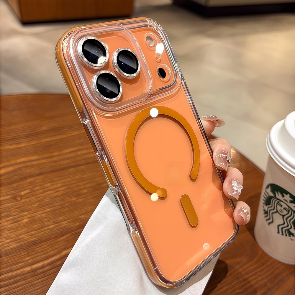 Ốp điện thoại từ tính trong suốt hai tông màu cho iPhone Air 17 pro max 16 13 14 15 pro max 15 16 plus Bảo vệ ống kính chống rơi Vỏ cứng bảo vệ điện thoại
