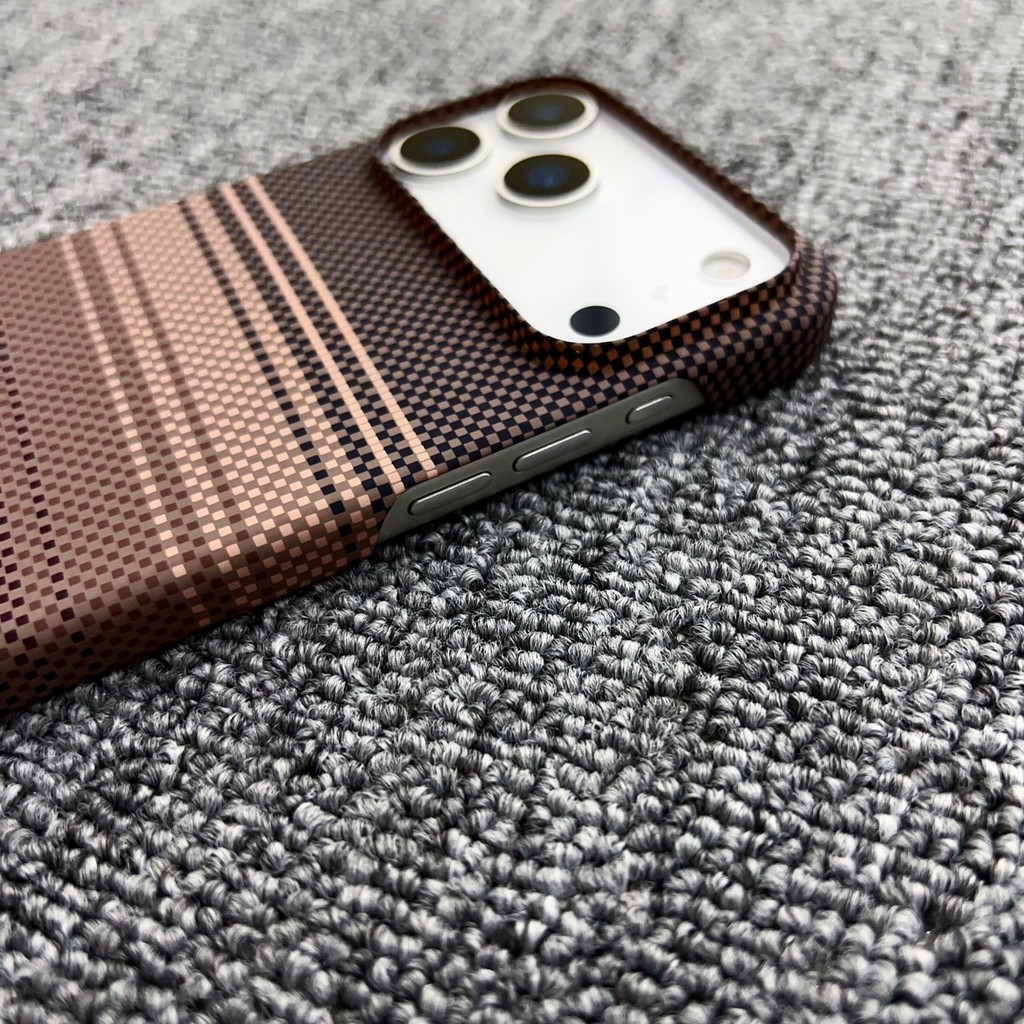 Ốp Điện Thoại Sợi Carbon Từ Tính Cho iPhone 17 pro max air Frosted Kevlar Grain Siêu Mỏng PC Chống Sốc Vỏ Bảo Vệ