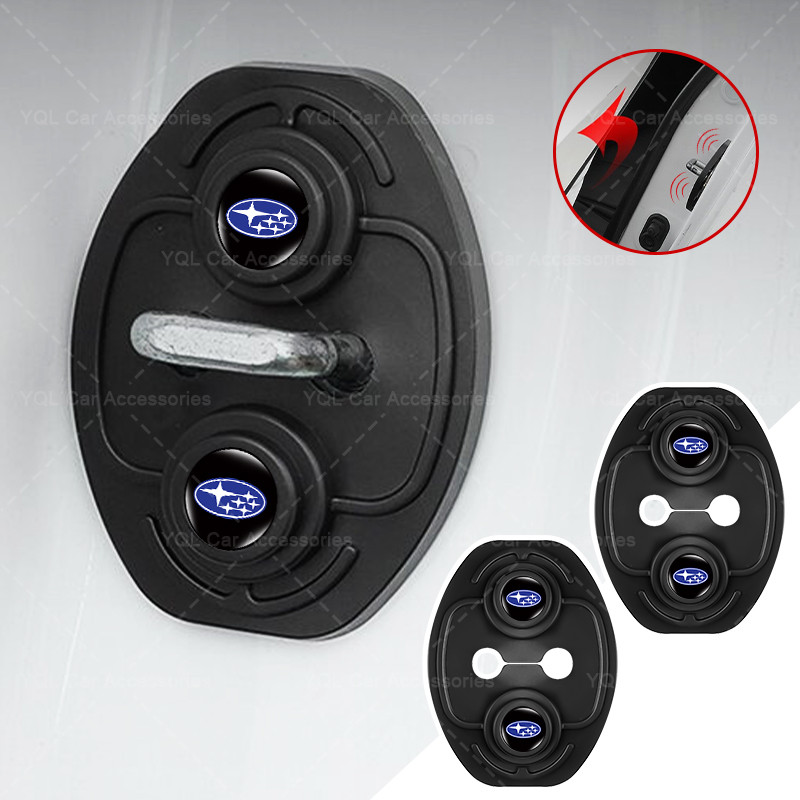 Đen Khóa Cửa Ô Tô Bảo Vệ Bao Cửa Xe Ô Tô Khóa Bao Viền Cho Subaru Impreza WRX STI GDB Forester Liberty