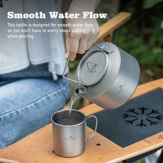 Boundless Voyage 1L Siêu Tốc Titan Siêu Nhẹ Cắm Trại Trà Cà Phê Cho Lửa Trại & Bếp Ba Lô Đi Bộ Đường Dài Du Lịch Ngoài Trời
