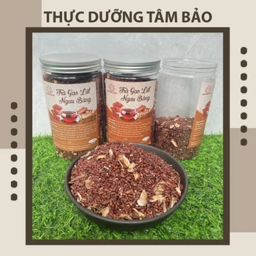 Trà gạo lứt ngưu bàng , Bỗ dưỡng thơm ngọ từ hạt gạo lứt và củ ngưu bàng phơi khô hộp 700gr