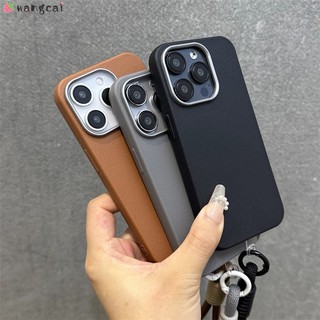 Dành Cho Xiaomi 17 15T 15 14T Pro Max Poco C85 C85X C71 5G 4G Ốp Điện Thoại Có Dây Đeo Kết Cấu Vải Lanh Nâu Đơn Giản Kinh Doanh Vỏ Mềm