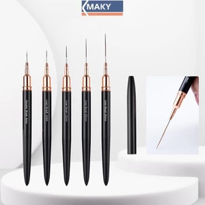 Onetimingcool Nail Liner DIY Vẽ Paing Đường Hoa Sọc Bút 4mm-25mm Tay Cầm Kim Loại Móng Tay Nghệ Thuật Bàn Chải Có Nắp Bàn Chải Móng Tay VN