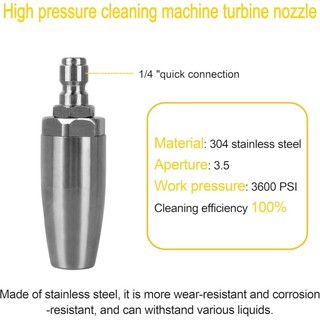 Béc Phun 250 Bar Full Inox Xoay 360 Cho Máy Rửa Xe Cao Áp