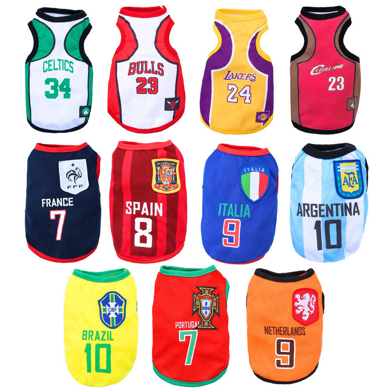 【Ready Stock】 Spring and Summer Large, Medium and Small Dogs Golden Retriever Dog Clothing Cat Clothes Pet Cat Vest World Cup Dog Clothes Supplies d4jq