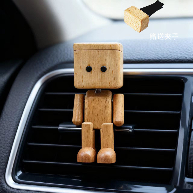 Lắc Chân Người Bằng Gỗ Cửa Thoát Khí Ô Tô Hương Liệu Xe Hơi Hương Thơm Lâu Dài Hương Thơm Nhẹ Trang Trí Xe Hơi