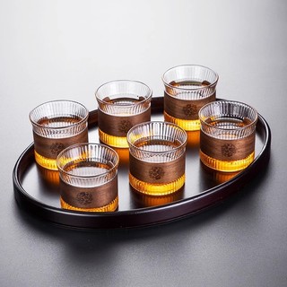 Nhật Bản Dọc Hạt Thủy Tinh Trà Cốc Quả óc chó Vòng Cách Nhiệt Cà Phê Cốc Master Cup Đơn Cốc Búa Họa Tiết Nước ép Gia Đình KOPG