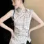 Áo sơ mi nữ dáng rộng cổ cao có dây buộc phong cách Hàn Quốc mùa hè phong cách mới Slim-Fit Slim-Fit Slimer Look Tính khí hàng đầu