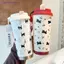 Floral Kitten Design 550ml Dual-DrinkCup, Dung Tích Lớn Di Động 316 Chai Nước MỚI