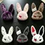 EDIWANY Dark Bunny Plush Doll, Sang Trọng Thiết Kế Dễ Thương Bunny Sang Trọng Móc Khóa, Dễ Thương Thêu Phong Cách Gothic Thân Thiện Với Da Túi Thỏ Trang Trí Túi Quyến Rũ