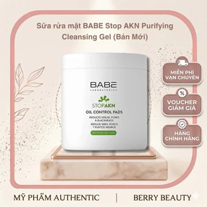 Miếng Toner BABE Stop AKN Oil Control Pads Làm Sạch | Giảm Dầu Thừa Mụn Đầu Đen