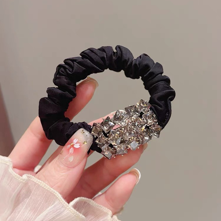 Hululu / Phong Cách Nhẹ Nhàng Pha Lê Dây Tóc Siêu Cổ Tích Scrunchy Đầu Dây Buộc Tóc Sang Trọng Đuôi Ngựa Da Cao Cấp