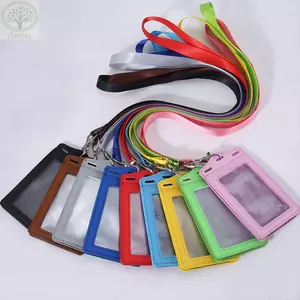 Bao đựng thẻ ID AMBU 3 ngăn, nhiều khe cắm thẻ, chất liệu da PU trong suốt, phù hợp cho thẻ tên, thẻ nhân viên, thẻ sinh viên